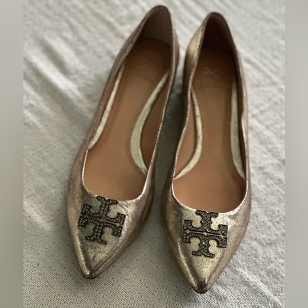 Tory Burch Metallic Kellen Flat